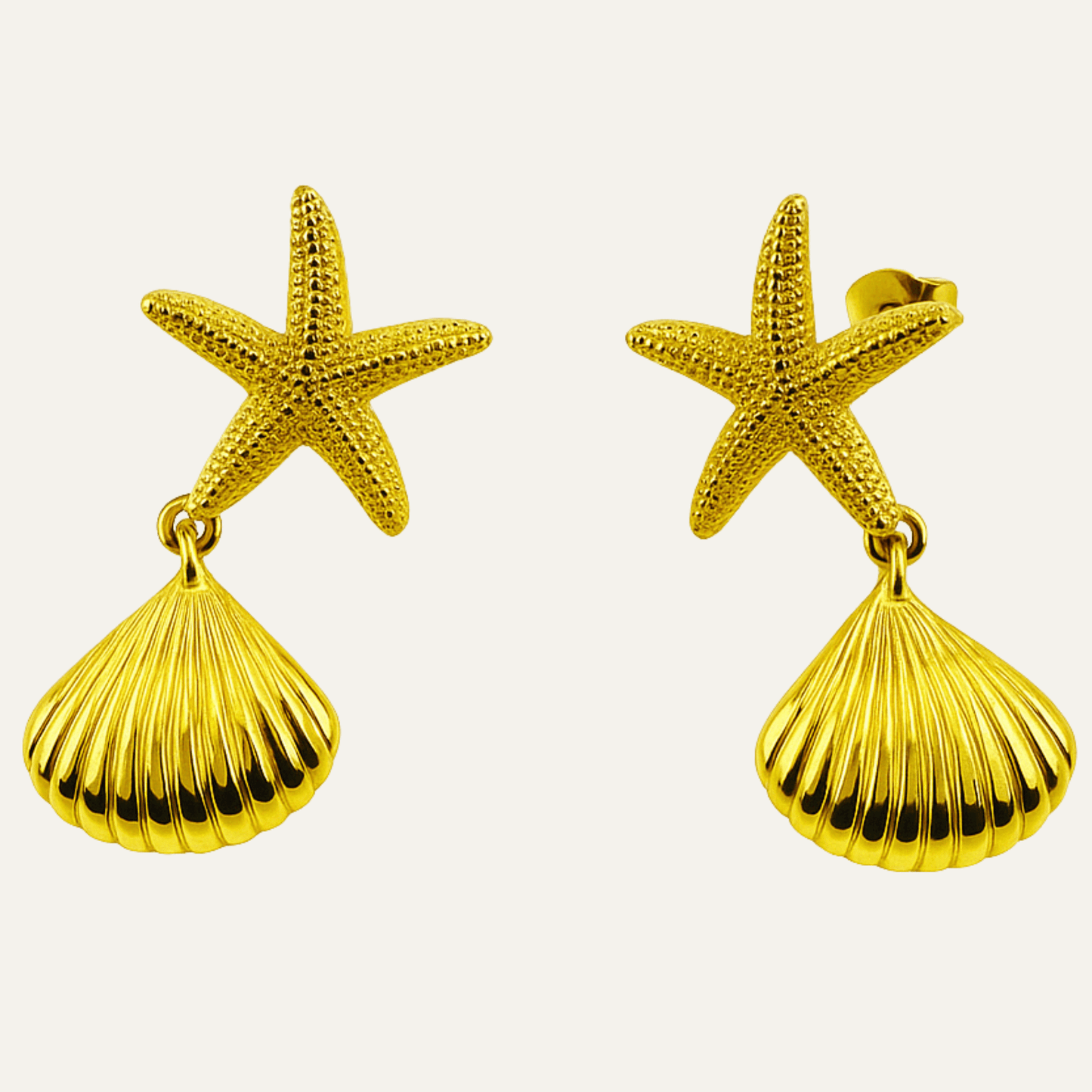 Aros Ariel largos enchapados en oro 18k con diseño elegante y acabado brillante – Laruz