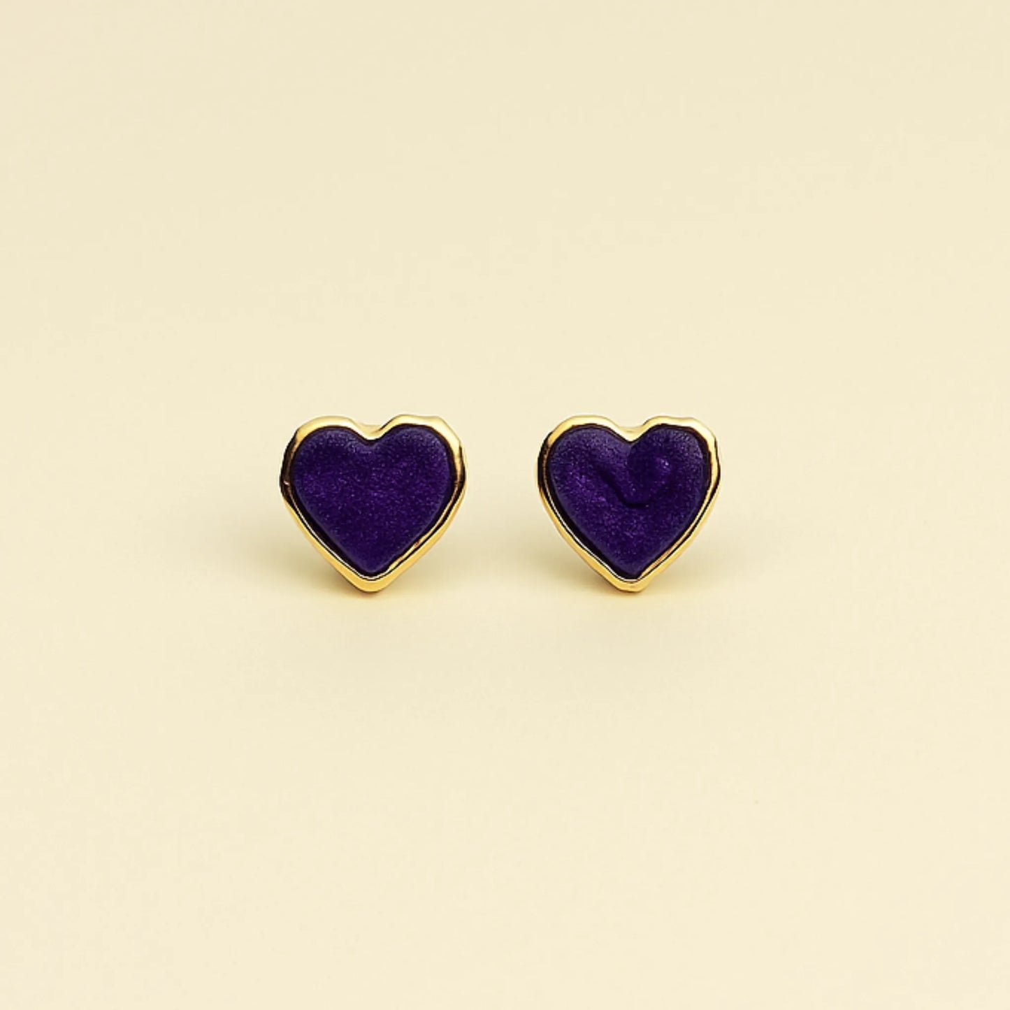 Aros Corazón Morado