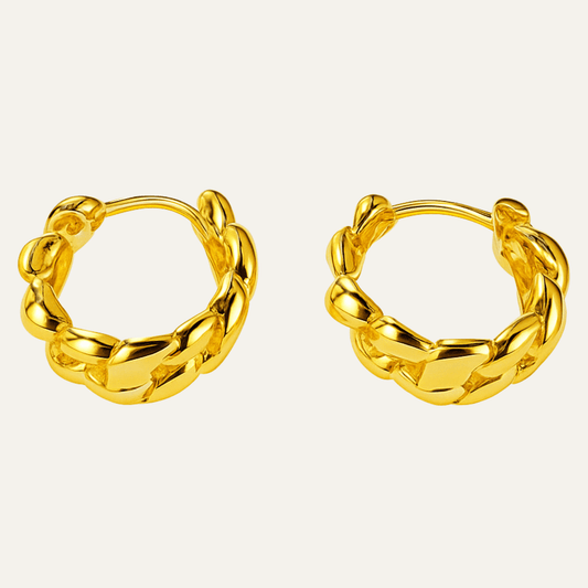 Aros Daca circulares enchapados en oro 18k con acabado brillante tipo espejo – Laruz