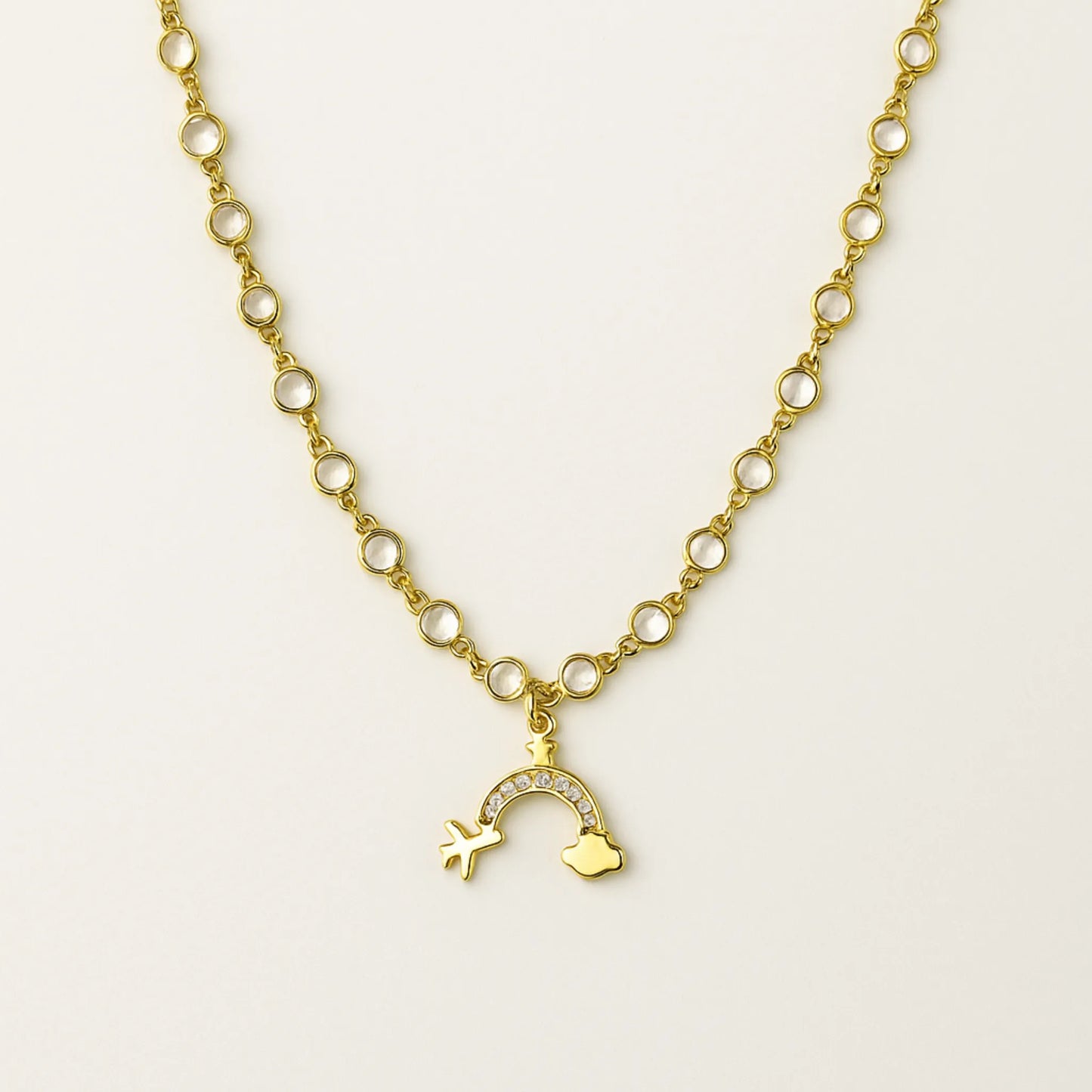 Collar Arcoíris con Avión, Nube y Estrella