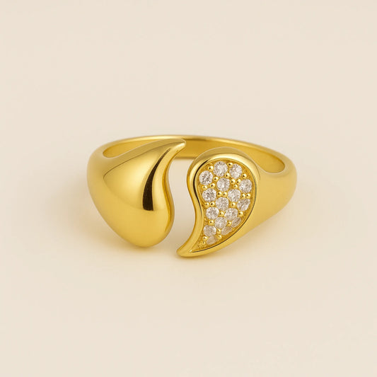 Anillo Yin Yang con Circones