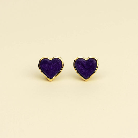 Aros Corazón Morado