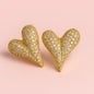 Aros Corazón Pavé Dorado