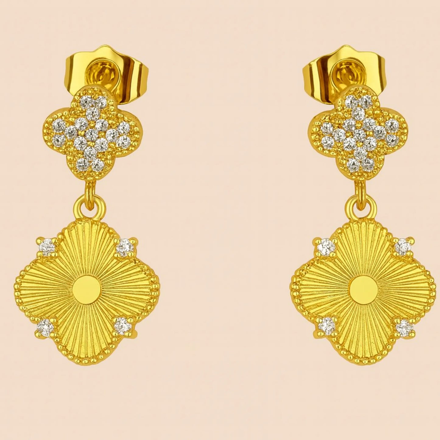 Aros Flor Doble Detalle Circones