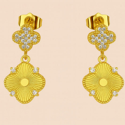 Aros Flor Doble Detalle Circones