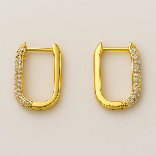 Aros rectangulares con circonitas