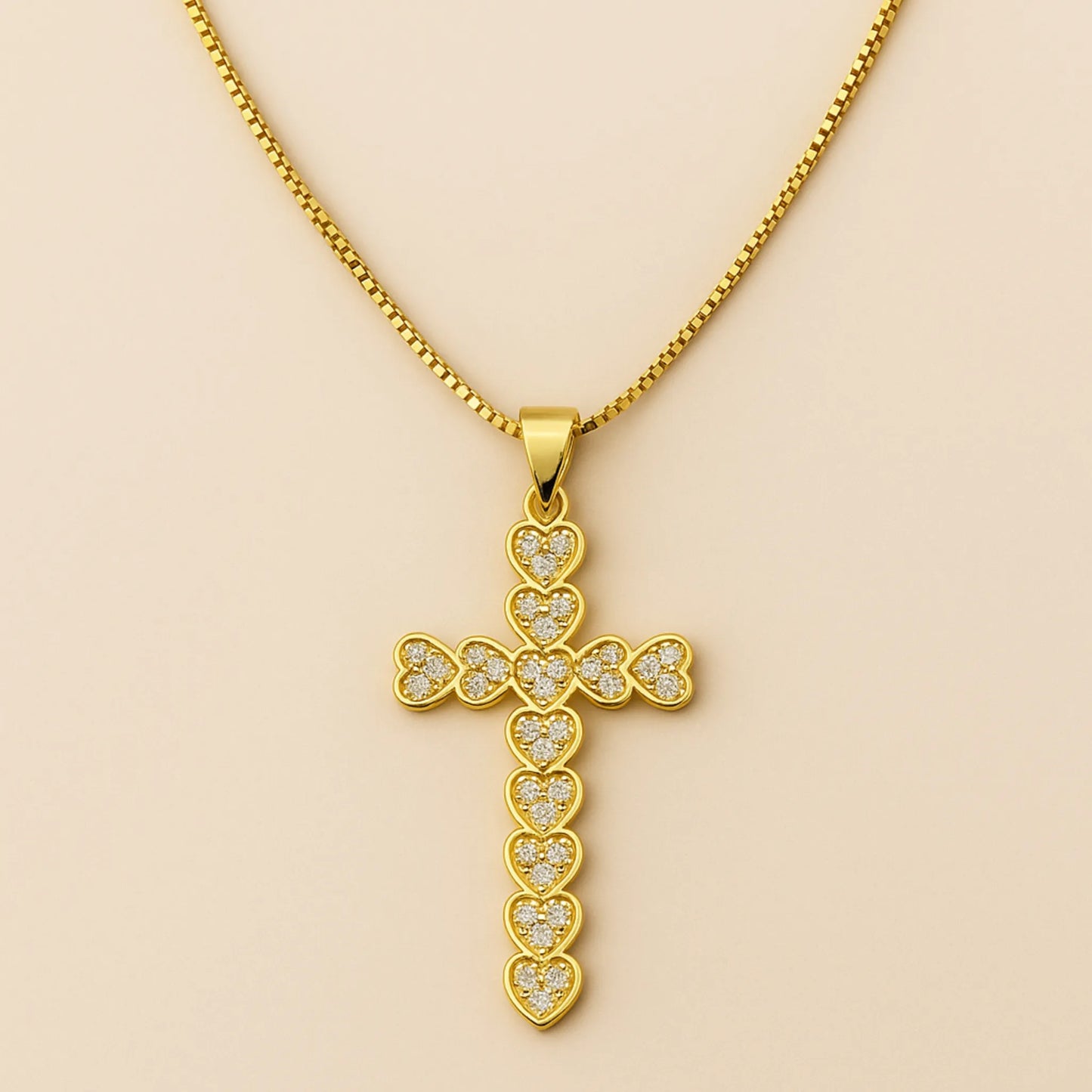 Collar Cruz Corazones Circones