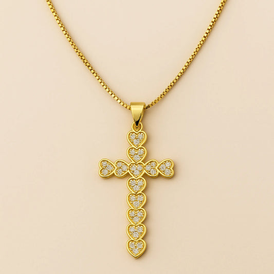 Collar Cruz Corazones Circones