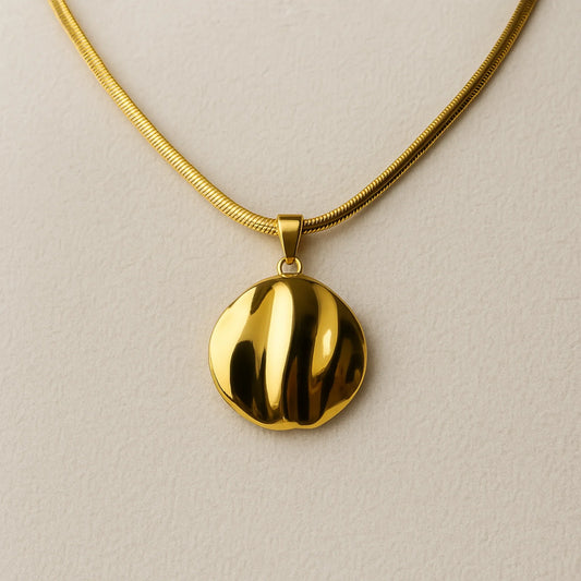 Collar Dije Circular Ondulado