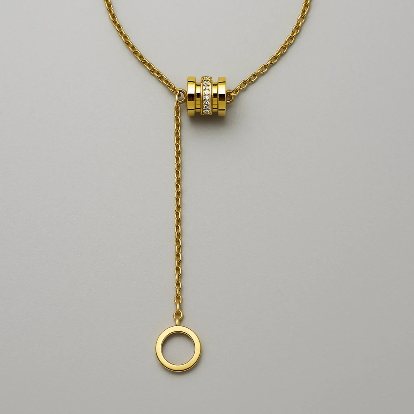 Collar Lariat Dijes Circulares y  Circones