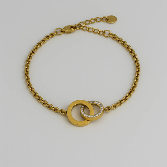 Pulsera Doble Argolla con Circones