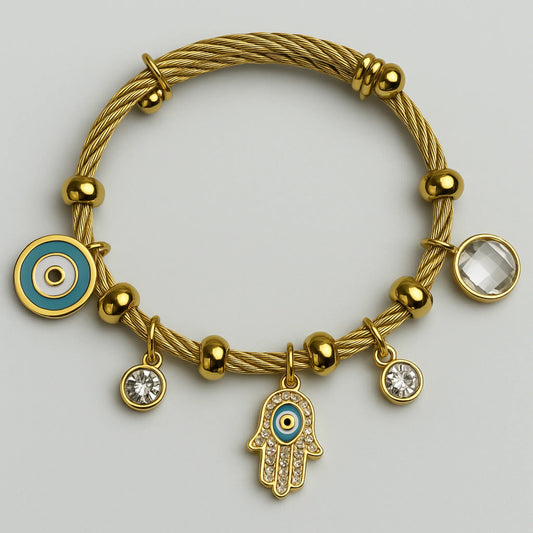 Pulsera Mano de Fátima y Ojo Turco